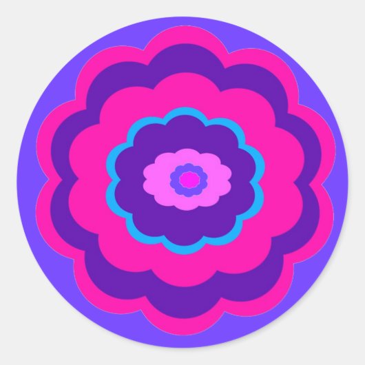 明るい花 ラウンドシール (正面)