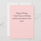 明るい花&可愛い猫を着た帽子&ハート誕生日 (裏面)