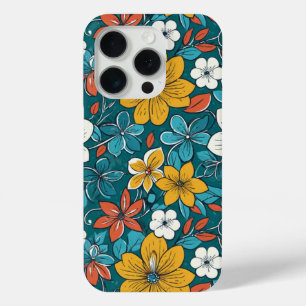 明るい花、暗い背景 iPhone 15 PROケース