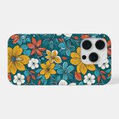明るい花、暗い背景 iPhoneケース (裏面横)