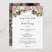 明るい花Boho動く行く遠くにパーティー写真 招待状 (正面/裏面)