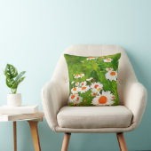 明るい芸術的と白カラフルいガーデンデイジー クッション (椅子)