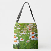 明るい芸術的と白カラフルいガーデンデイジー クロスボディバッグ (裏面)