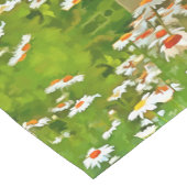 明るい芸術的と白カラフルいガーデンデイジー ショートテーブルランナー (コーナー)