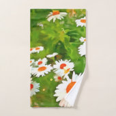 明るい芸術的と白カラフルいガーデンデイジー バスタオルセット (ハンドタオル)