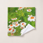 明るい芸術的と白カラフルいガーデンデイジー バスタオルセット (ウォッシュタオル)