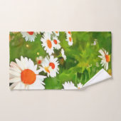 明るい芸術的と白カラフルいガーデンデイジー バスタオルセット (ハンドタオル)