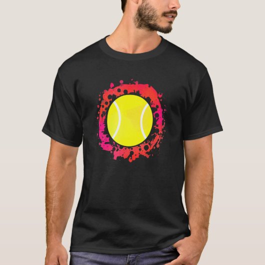 明るい芸術的テニスのアートワーク Tシャツ (正面)