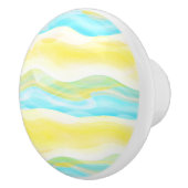 明るい芸術的抽象芸術カッコいいレトロ波パターン セラミックノブ (右)