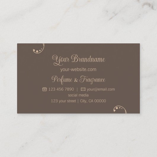 明るい茶色と濃い華美茶色(ポートレート写真) 名刺 (裏面)