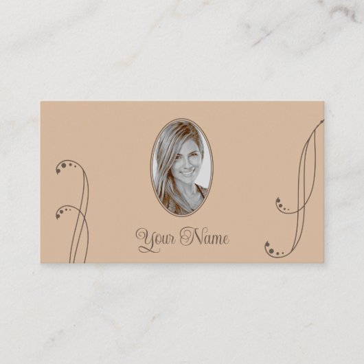 明るい茶色と濃い華美茶色(ポートレート写真) 名刺 (正面)