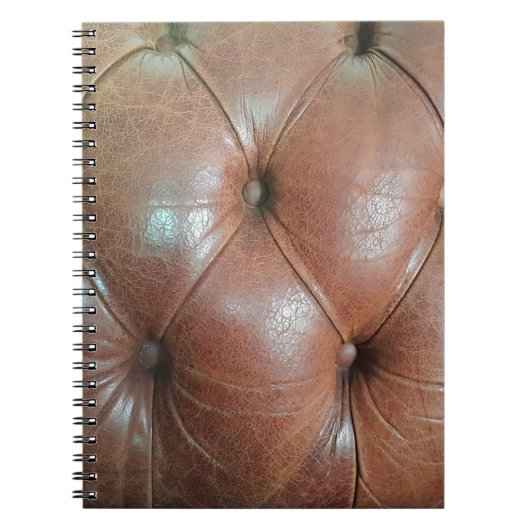 明るい茶色のレザーソファの表面、テクスチュレアブソラ ノートブック (正面)