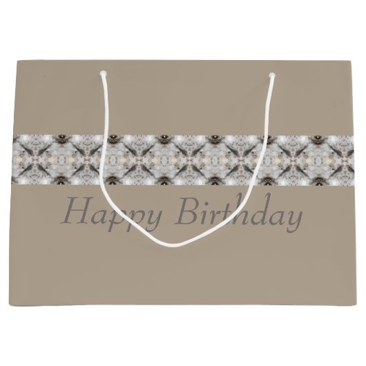 明るい茶色の上品な ラージペーパーバッグ (正面)