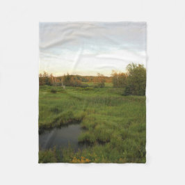 明るい草原 フリースブランケット