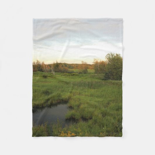 明るい草原 フリースブランケット (正面)
