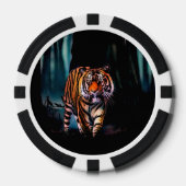 明るい虎のダークフォレスト ポーカーチップ (正面)