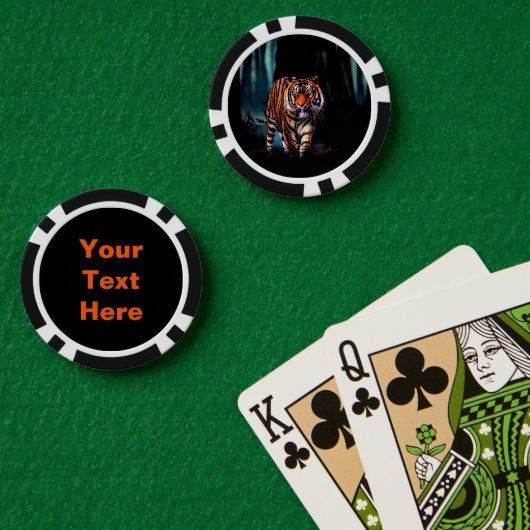 明るい虎のダークフォレスト ポーカーチップ (ポーカーテーブル (ダブル))