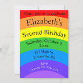 明るい虹とカスタマイズされた欄 招待状 (正面)