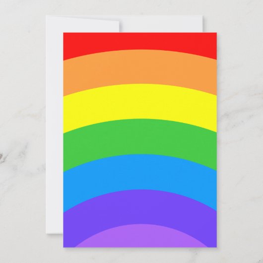 明るい虹とカスタマイズされた欄 招待状 (裏面)