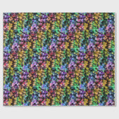 明るい虹のカラフル紙吹雪ドット ラッピングペーパー (フラット)