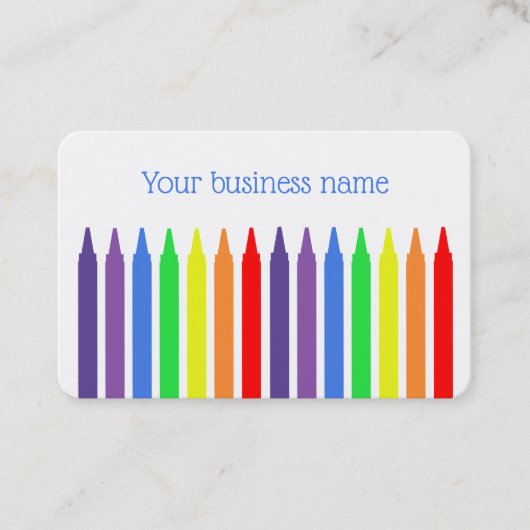 明るい虹のクレヨン、アーティストまたは先生 名刺 (正面)