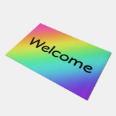 明るい虹のグラデーションのウェルカムフォーマット ドアマット (アングル)