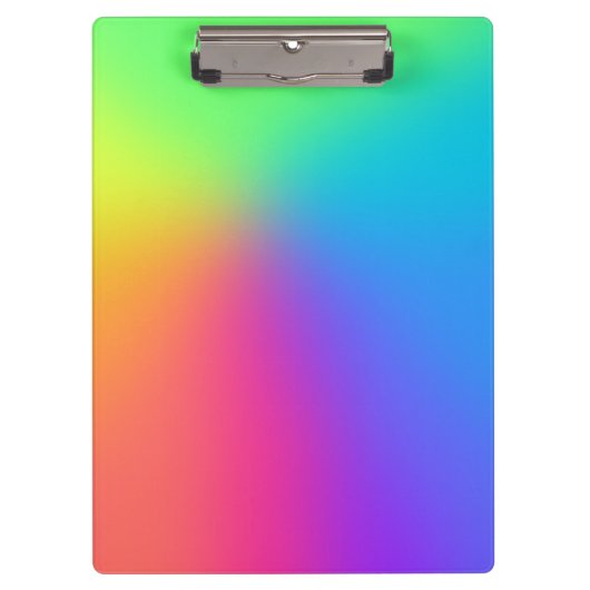 明るい虹のグラデーション クリップボード (正面)