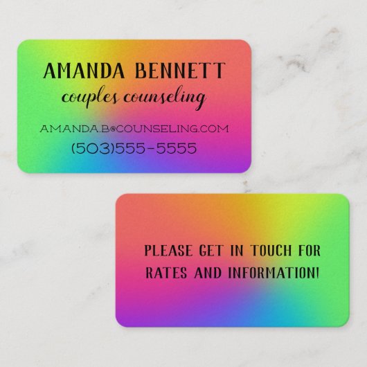 明るい虹のグラデーション 名刺 (正面/裏面)