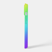 明るい虹のグラデーション iPhone 15ケース (左側面)