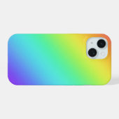 明るい虹のグラデーション iPhone 15ケース (裏面横)