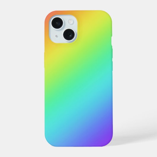 明るい虹のグラデーション iPhone 15ケース (裏面)