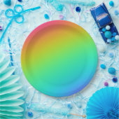 明るい虹のグラデーシ結婚ョン ペーパープレート (パーティー)