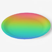 明るい虹のグラデーシ結婚ョン ペーパープレート (アングル)