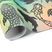 明るい虹のコイ魚かわいい動物 ラッピングペーパー (ロールコーナー)