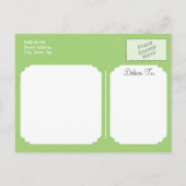 明るい虹のシェブロン動物園の動物の赤ちゃんシャワー インビテーションポストカード (裏面)