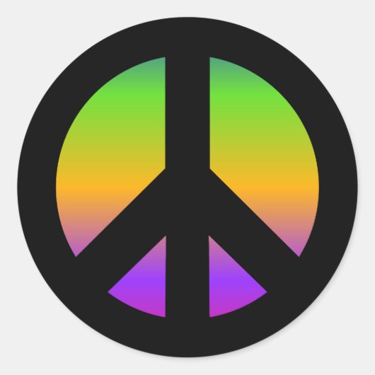 明るい虹のステッカー ラウンドシール (正面)