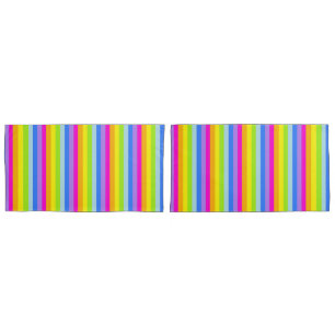 明るい虹のストライプで多彩な枕 枕カバー