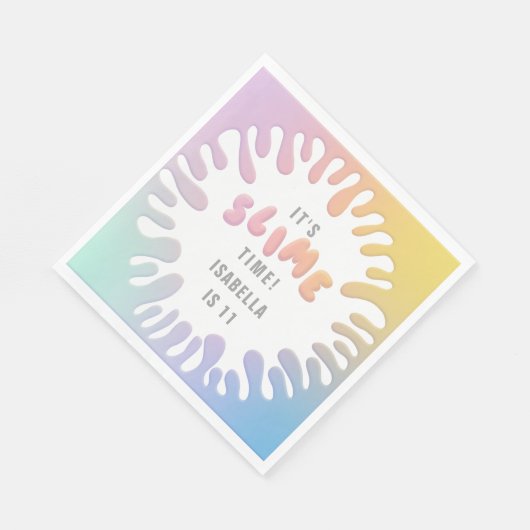 明るい虹のスライムパーティー スタンダードランチョンナプキン (角)