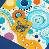 明るい虹のバター |アクア |青 |オレンジ ラウンドシール