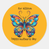 明るい虹のバター |アクア |青 |オレンジ ラウンドシール (正面)