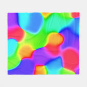 明るい虹のブロッブ フリースブランケット (正面(横))