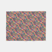 明るい虹のペイズリー フリースブランケット (正面(横))