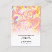 明るい虹の大理石のロゴジュエリーイヤリング 名刺 (裏面)