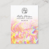 明るい虹の大理石のロゴジュエリーイヤリング 名刺 (正面)