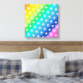 明るい虹の幾何学的な六角形の花のパターン キャンバスプリント (インサイチュ (寝室))