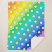 明るい虹の幾何学的な六角形の花のパターン シェルパブランケット (正面)