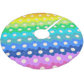 明るい虹の幾何学的な六角形の花のパターン ブラッシュドポリエステルツリースカート (アングル)