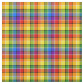 明るい虹の格子模様 ファブリック (見本)