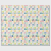 明るい虹の水色ブロックお祝い ラッピングペーパー (フラット)