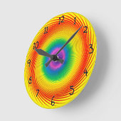 明るい虹の渦巻は数を用いる時計をからかいます ラウンド壁時計 (傾斜)